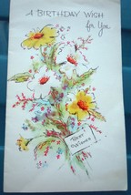 Vintage A Birthday Wish For You Greeting Card Unused - £1.55 GBP