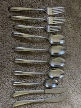 10! Hampton Silversmiths Slope Mixed Lot Stainless Flatware Knives Spoon... - $29.21