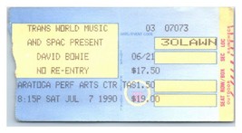 David Bowie Concert Ticket Stub July 7 1990 Saratoga Springs New York - £36.98 GBP