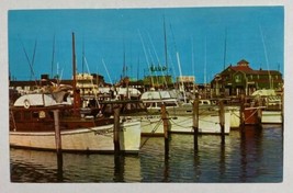 Cabin Cruiser Boats Schellenger&#39;s Landing Cape May,New Jersey Chrome Postcard - £9.33 GBP