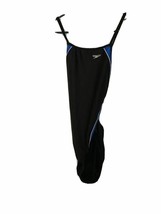 1 Pc Speedo Women&#39;s Black Blue White Swim Bathing Suit Stripe Size 6 - $41.88