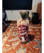 Dan Dee Let It Snow Decoration Weighted Burlap Sack Bag 22&quot; Farmhouse Ru... - $28.98