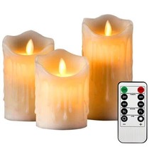 Flickering Flameless Candles Outdoor Indoor 3Pcs/Set Remote Control LED Candles - $13.37+