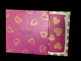 VINTAGE Victoria&#39;s Secret Pink Gold Hearts Square Empty Gift Box 10”x10”... - $208.54 MXN