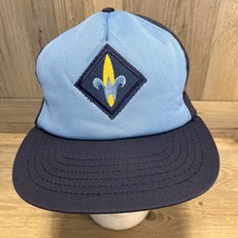 Vintage Snapback Boy Scouts Webelos Hat Cap Made in USA BSA Patch Blue - £13.50 GBP