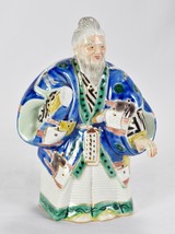 Japanese Kutani Old Man Elder Robed Figure Vintage Porcelain Figurine St... - $148.49