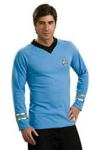Star Trek: The Original Series Spock Blue Adult Deluxe Uniform Shirt NEW... - $51.95