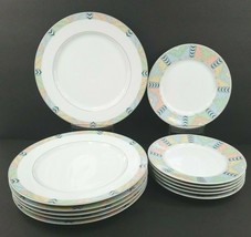 Mikasa Desert Crest 6) Dinner 6) Salad Plates Vintage M5121 Vintage China Set - £108.26 GBP