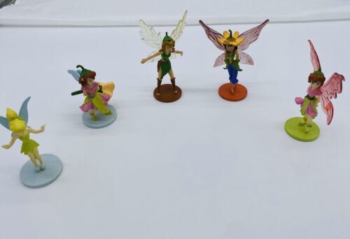 5 Pixie Hollow Fairies Tinkerbell & Friends PVC Figure Cake Toppers ...