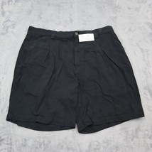 Tommy Bahama Shorts Mens 36 Black Twill Pleated Mid Rise Casual Chino Bottoms - $19.78
