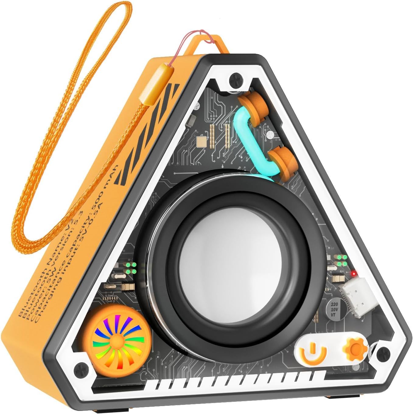 Mini Portable Wireless Bluetooth Speaker With Lights And Lanyard,, Orang... - $26.96