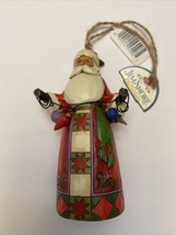 JIM SHORE SANTA ORNAMENT holding Christmas Lights Enesco Heartwood Creek... - £17.22 GBP