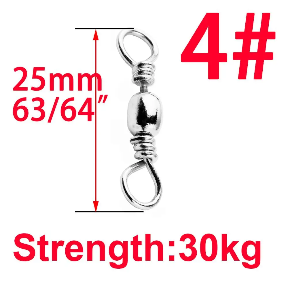 50pcs/1Box Stainless Steel Fishing Ball ing Rolling Swivel Barrel Sea Fish Hooks - £135.90 GBP