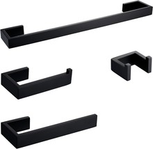 Bagnolux Matte Black Bathroom Hardware Set 4 Pieces, Bath Towel Holder Set - $61.93