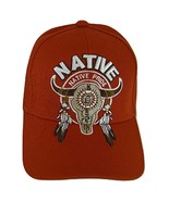 Native Pride Bull Adult Size Adjustable Baseball Cap (Red) - £11.95 GBP