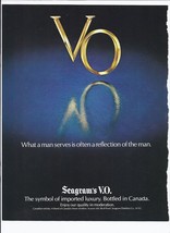1979 Seagram&#39;s V.O. Canadian Whiskey Print Ad Vintage 8.5&quot; x 11&quot; - $19.31