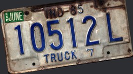 Vintage Indiana License Plate -  - Single Plate 1985 .Crafting Birthday - $28.79