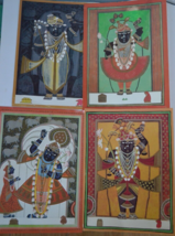 Lot Of 4 Pictures Of Hindu God Lord Krishna , Hinduism , Yoga, Spirituality - £23.65 GBP