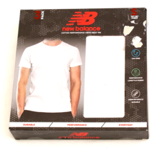 New Balance White Crew Neck Short Sleeve Tee Shirt 3 in Package Men&#39;s S - $39.59