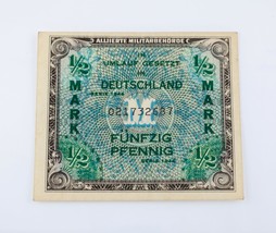 1944 Germany Allied Occupation 1/2 Mark Currency (XF) - £37.57 GBP