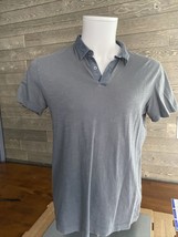 Theory Mens Gray Short Sleeve Collared Golf Polo Shirt Medium Slim - $26.13