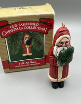 Hallmark Keepsake Ornament Folk Art Santa Handcrafted 1987 Macau 4 Inches - £11.57 GBP