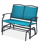 2 Seat Mesh Patio Loveseat Swing Glider Rocker with Armrests in Blue - $3,897.51 MXN