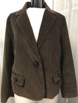 Talbots Women&#39;s Jacket Fully Lined Brown Stretch Corduroy Size 18 NWT - £30.61 GBP