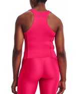 NWT $30 Under Armour HeatGear Women&#39;s Pink L Large Fitted Tank Top 1369916 - £13.36 GBP