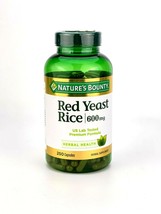Natures Bounty Red Yeast Rice 600mg 120 Capsules Herbal Health Supplement 8/25 - $24.14