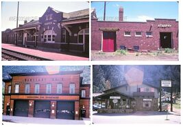 35 mm color slides lot of 4 * 1977 HARPER train depot, GEORGETOWN Motel ... - $8.50