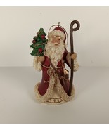 3 Christmas Ornament Lot: Lantern and Christmas Tree Santas, Acrylic Rei... - $14.50