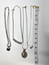 Lot of 4 Talbots Brighton? Adjustable Silver Tone Pendant Natori Necklaces Chain - $23.74