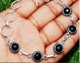 Onyx sterling silver link bracelet - $23.76