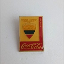 Vintage Coca-Cola Ecuador With Flying Flag Shield Olympic Lapel Hat Pin - $10.19
