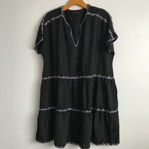 HATCH Maternity Dress Womens 3 L Black V Neck Short Sleeve Tier Pockets ... - $69.66