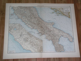 1898 Original Antique Map Of Central Italy Rome Lazio Apulia Abruzzo Campania - £21.99 GBP