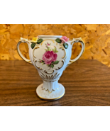 Vtg 1980s 2 Handle Gilt Porcelain Roses Urn Original Germany Crown D Hal... - £17.74 GBP