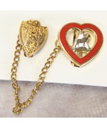 WOTM Women of The Moose FHC Pin Heart Shield Faith Hope Charity Gold Tone - $188.88 MXN