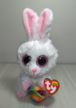 Ty Beanie Boos Sunday bunny rabbit small plush pastel tie dye Easter eye scratch - £3.85 GBP