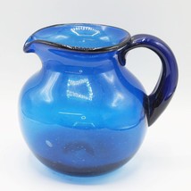 Cobalt Blue Pitcher Handblown Glass - $44.54