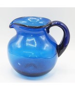 Cobalt Blue Pitcher Handblown Glass - £34.94 GBP