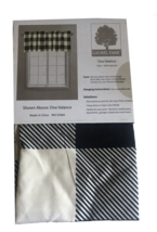 Buffalo Plaid Check Valance 54x17&quot; Curtain Black Beige Country Cabin Laurel Park - £18.00 GBP