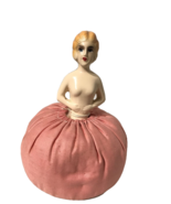 Vintage Art Deco Nude Lady Porcelain Half Doll Pin Cushion - €59,76 EUR