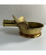 Brass Ash Bowl Silent Butler Primitive Fireplace Tool Missing Handle Vin... - $44.55