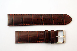 22mm crocodile-grain Genuine Leather Honey Watch Band - £15.77 GBP
