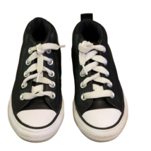 Converse Black Leather Mid Top Sneakers Unisex Size Junior 12 Athletic - £15.99 GBP