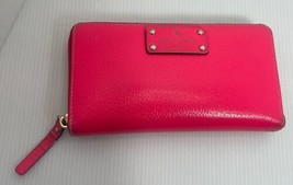 Kate Spade zippered Large checkbook wallet Pink Leather - £17.03 GBP