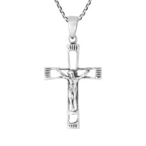Beautiful Faith Sterling Silver Crucifix Pendant Necklace - £13.64 GBP