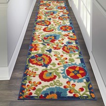 Nourison Aloha Indoor/Outdoor Multicolor 2&#39;3&quot; X 12&#39; Area Rug, Easy, 2X12 - $56.99